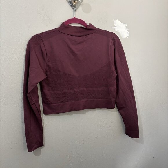 Z by Zella Purple Spandex Mock Neck Long Sleeve Crop Workout Top Size Large - Picture 5 of 9